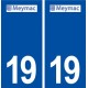 19 Meymac logo ville autocollant plaque sticker