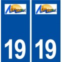 19 Argentat logo ville autocollant plaque sticker