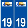 19 Argentat logo ville autocollant plaque sticker