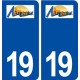 19 Argentat logo ville autocollant plaque sticker