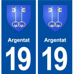 19 Argentat blason ville autocollant plaque sticker