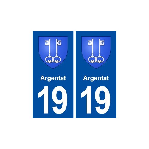 19 Argentat blason ville autocollant plaque sticker