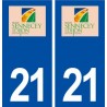 21 Sennecey-lès-Dijon blason autocollant plaque stickers ville