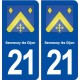 21 Sennecey-lès-Dijon blason autocollant plaque stickers ville