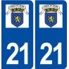 21 Seurre  logo  autocollant plaque stickers ville