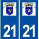 21 Seurre  logo  autocollant plaque stickers ville