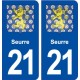 21 Seurre blason autocollant plaque stickers ville