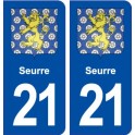 21 Seurre blason autocollant plaque stickers ville
