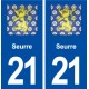 21 Seurre blason autocollant plaque stickers ville