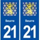 21 Seurre blason autocollant plaque stickers ville