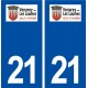 21 Venarey-les-Laumes logo autocollant plaque stickers ville