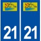 21 Arc-sur-Tille logo autocollant plaque stickers ville