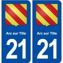 21Arc-sur-Tille blason autocollant plaque stickers ville