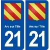 21Arc-sur-Tille blason autocollant plaque stickers ville