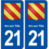 21Arc-sur-Tille blason autocollant plaque stickers ville