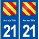 21Arc-sur-Tille blason autocollant plaque stickers ville