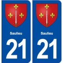 21 Saulieu bason ville autocollant plaque immatriculation département