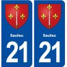 21 Saulieu bason ville autocollant plaque immatriculation département