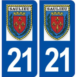 21 Saulieu logo ville autocollant plaque immatriculation département