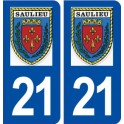 21 Saulieu logo ville autocollant plaque immatriculation département