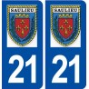 21 Saulieu logo ville autocollant plaque immatriculation département