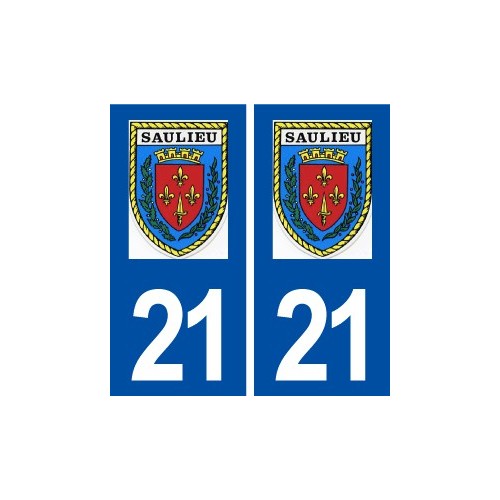 21 Saulieu logo ville autocollant plaque immatriculation département