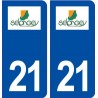 21 Selongey logo ville autocollant plaque immatriculation département