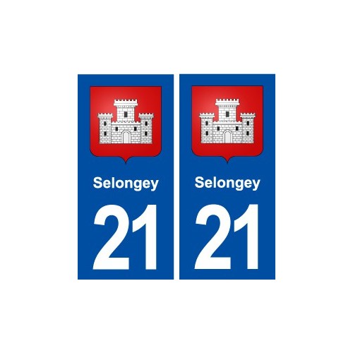 21 Selongey blason ville autocollant plaque immatriculation département
