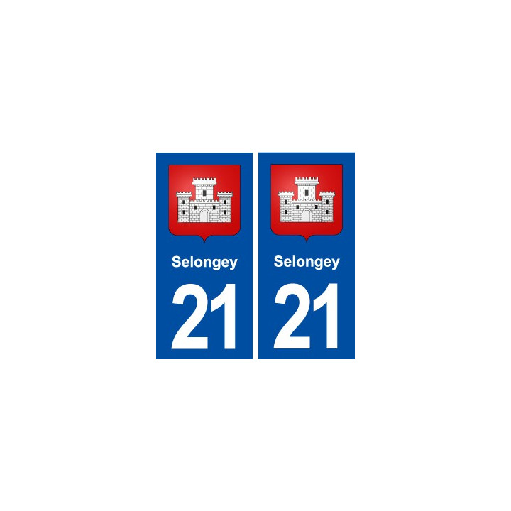 21 Selongey blason ville autocollant plaque immatriculation département