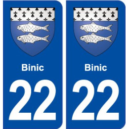 22 Binic blason ville autocollant plaque immatriculation département