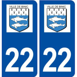 22 Binic logo ville autocollant plaque sticker