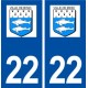 22 Binic logo ville autocollant plaque sticker