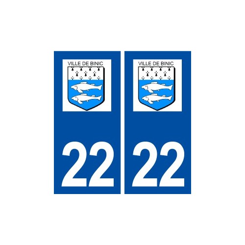 22 Binic logo ville autocollant plaque sticker