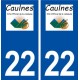 22 Caulnes logo ville autocollant plaque immatriculation département