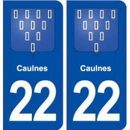22 Caulnes blason ville autocollant plaque sticker