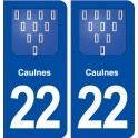 22 Caulnes blason ville autocollant plaque sticker