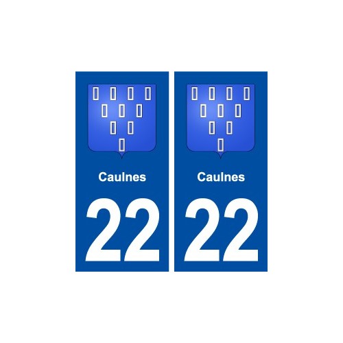 22 Caulnes blason ville autocollant plaque sticker