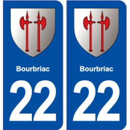 22 Bourbriac blason ville autocollant plaque immatriculation département