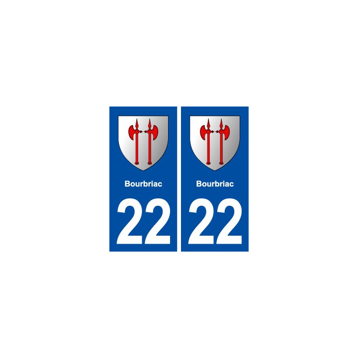 22 Bourbriac blason ville autocollant plaque immatriculation département