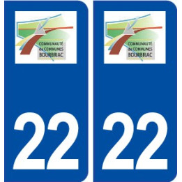 22 Bourbriac logo ville autocollant plaque immatriculation département