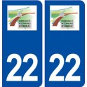22 Bourbriac logo ville autocollant plaque immatriculation département