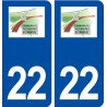 22 Bourbriac logo ville autocollant plaque immatriculation département