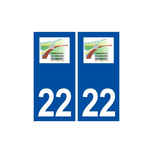 22 Bourbriac logo ville autocollant plaque immatriculation département