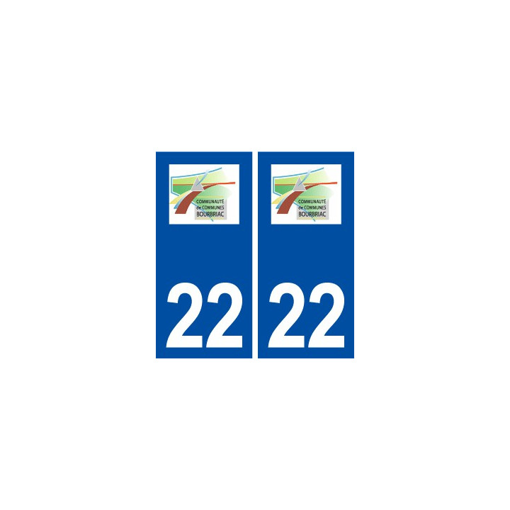 22 Bourbriac logo ville autocollant plaque immatriculation département