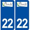 22 Plaintel logo ville autocollant plaque immatriculation département