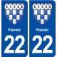 22 Plaintel blason ville autocollant plaque sticker