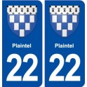 22 Plaintel blason ville autocollant plaque sticker