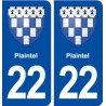 22 Plaintel blason ville autocollant plaque sticker