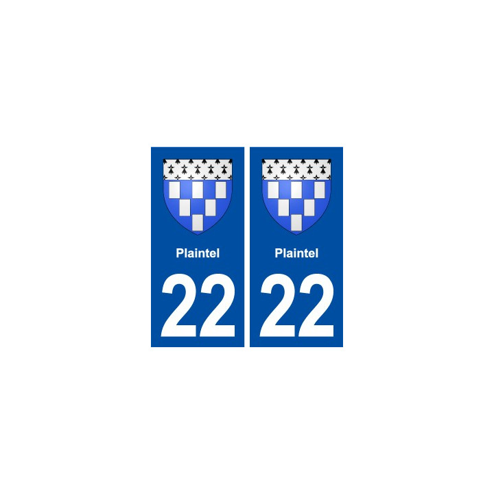 22 Plaintel blason ville autocollant plaque sticker