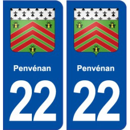 22 Penvénan blason ville autocollant plaque immatriculation département
